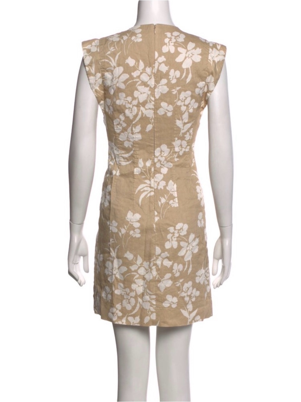 Veronica Beard Beige and White Floral Mini Dress, Sz 12 - Picture 3 of 3